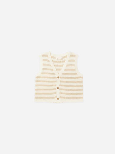 knit vest || sand stripe