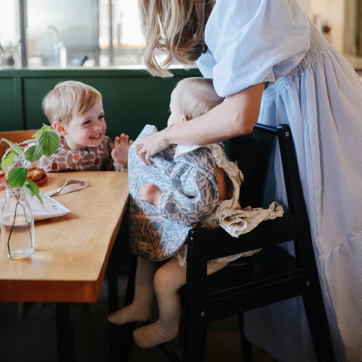 Long Sleeve Bib Blue Flowers