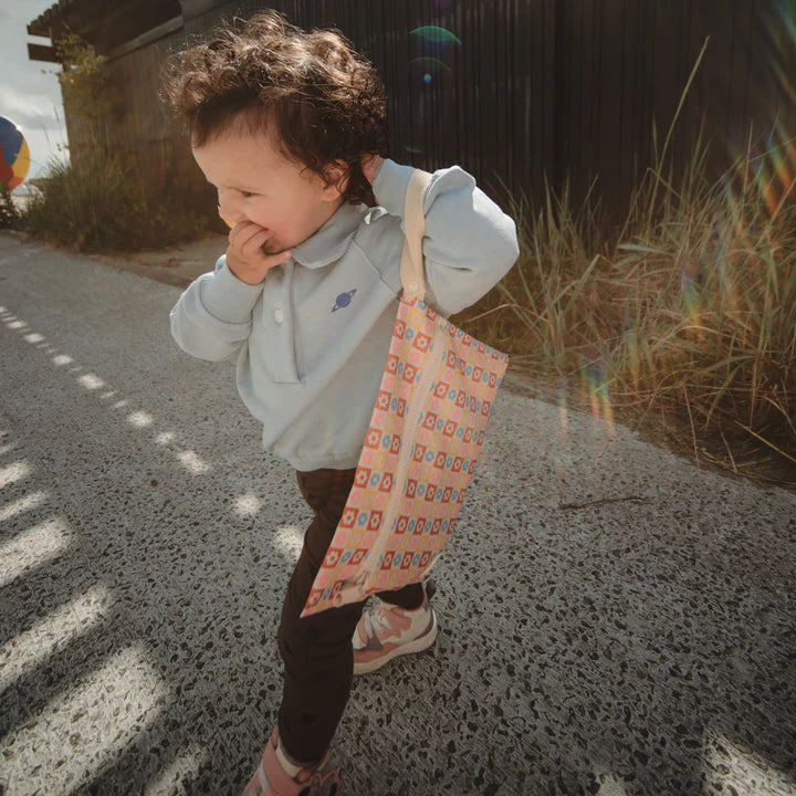 Water Resistant Wet Bag Happy Flowers Check