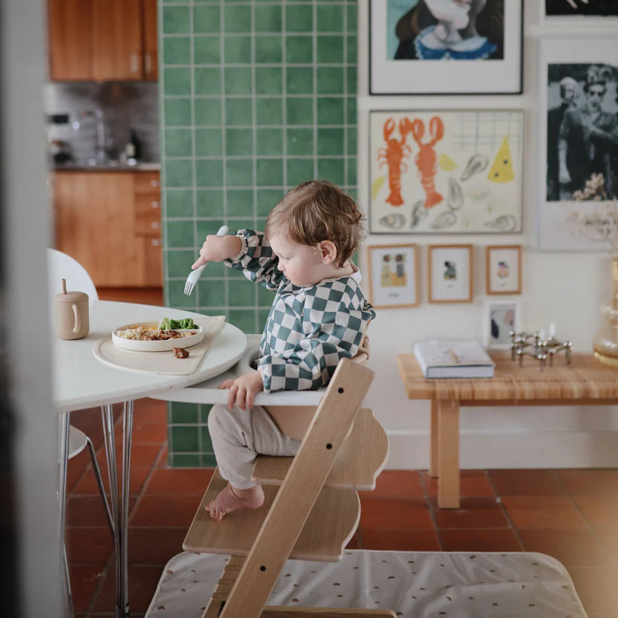Long Sleeve Bib-Olive Check