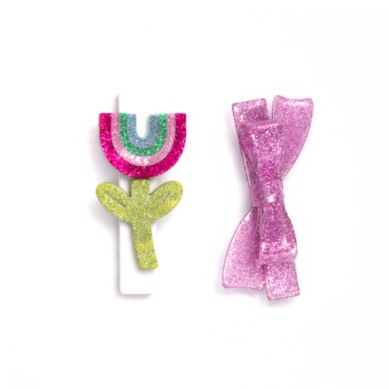 SUM - RAINBOW FLOWER & BOW HAIR CLIPS