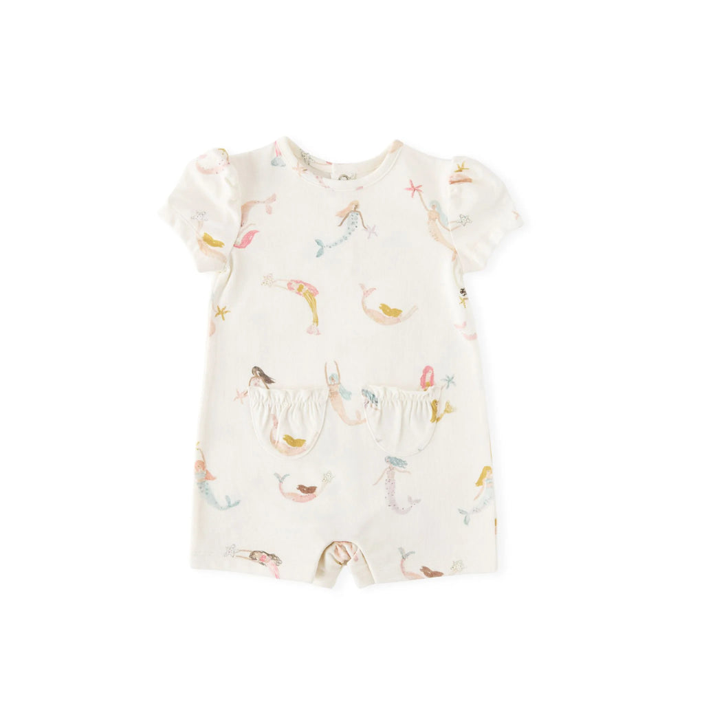 Short Sleeve Puff Romper Mermaid Melody