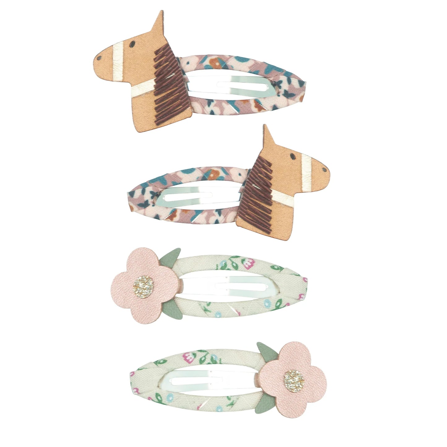 Horse & flower clip set