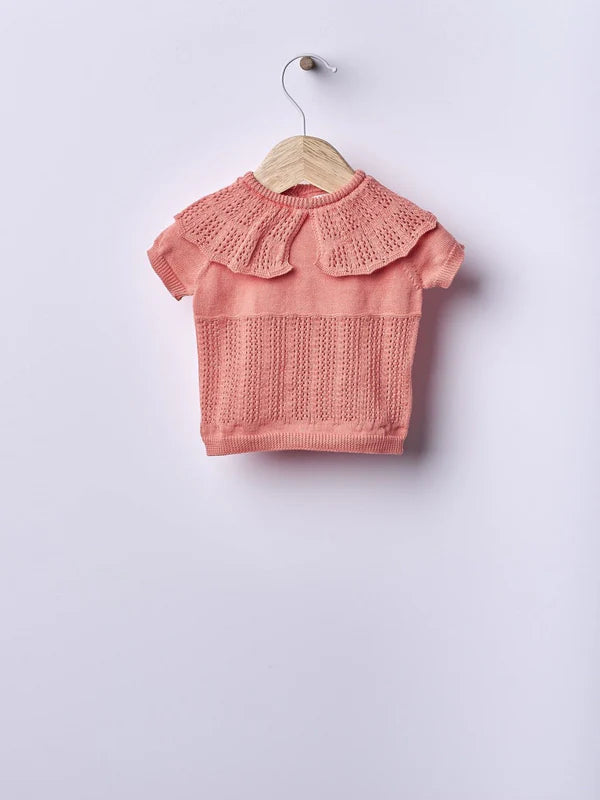 Short-sleeved sweater + Shoulder straps shortie | A GRACEFUL SUMMER