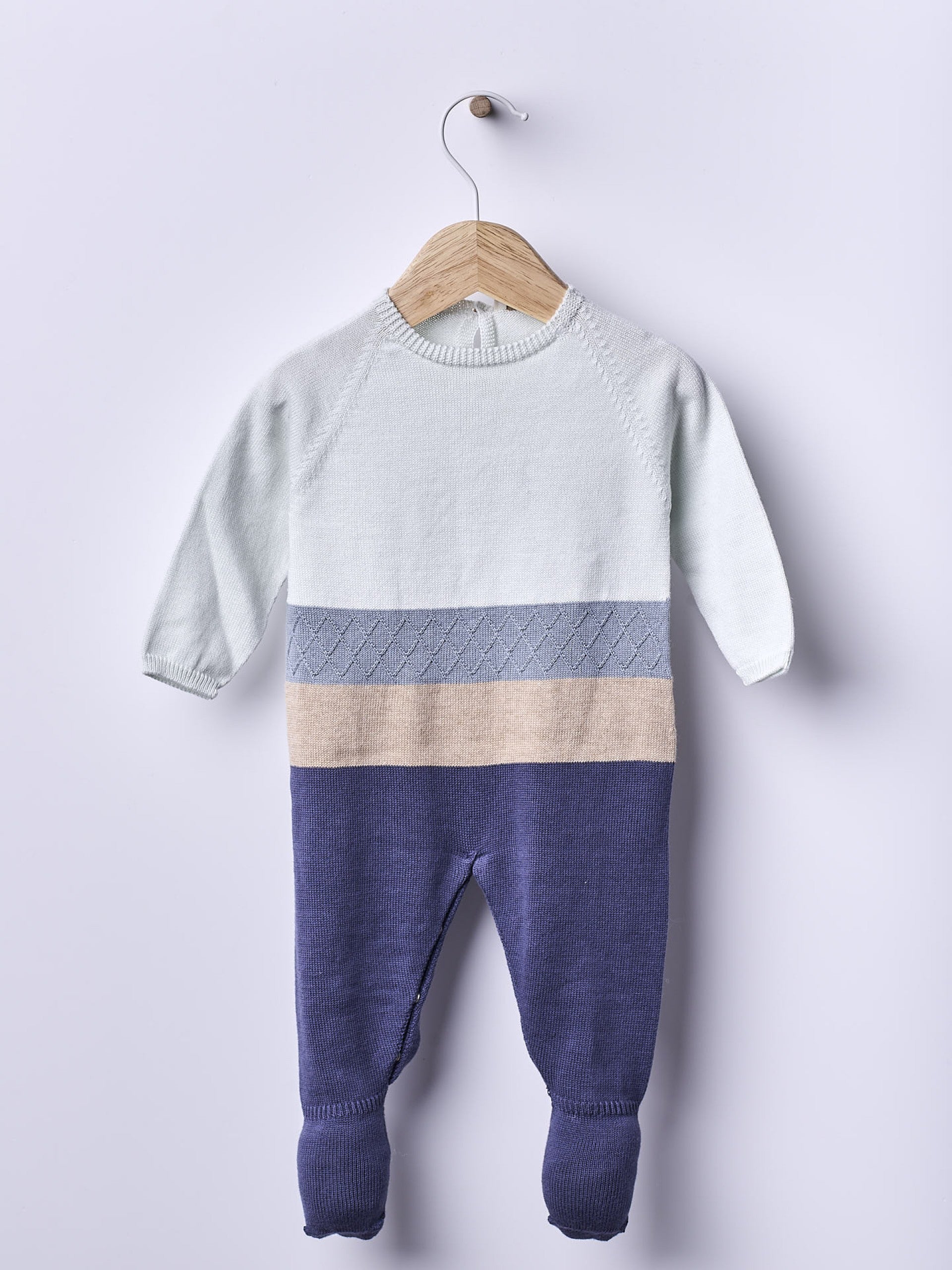 Babygrow knitted in cotton | SEA BREEZE