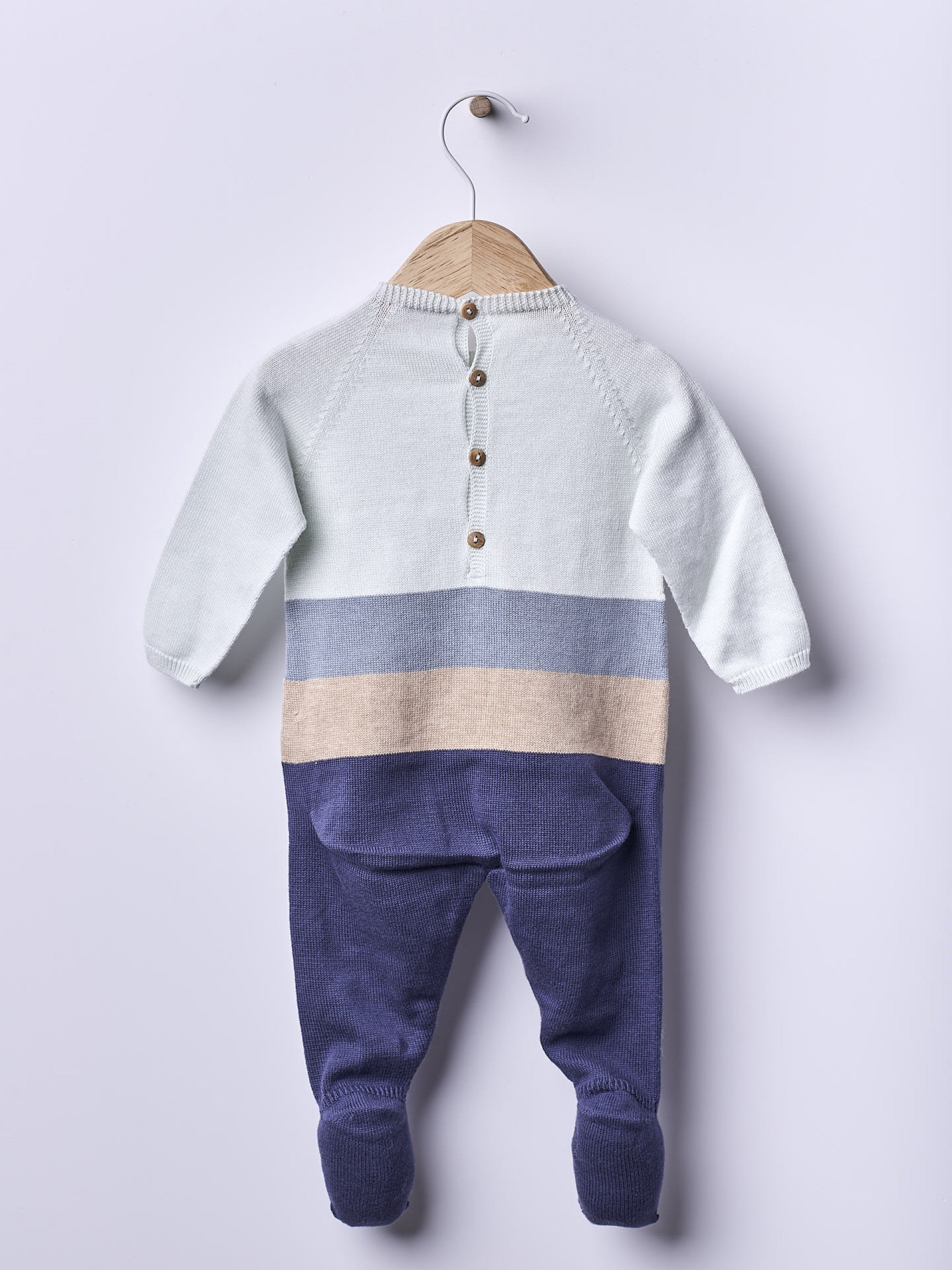 Babygrow knitted in cotton | SEA BREEZE