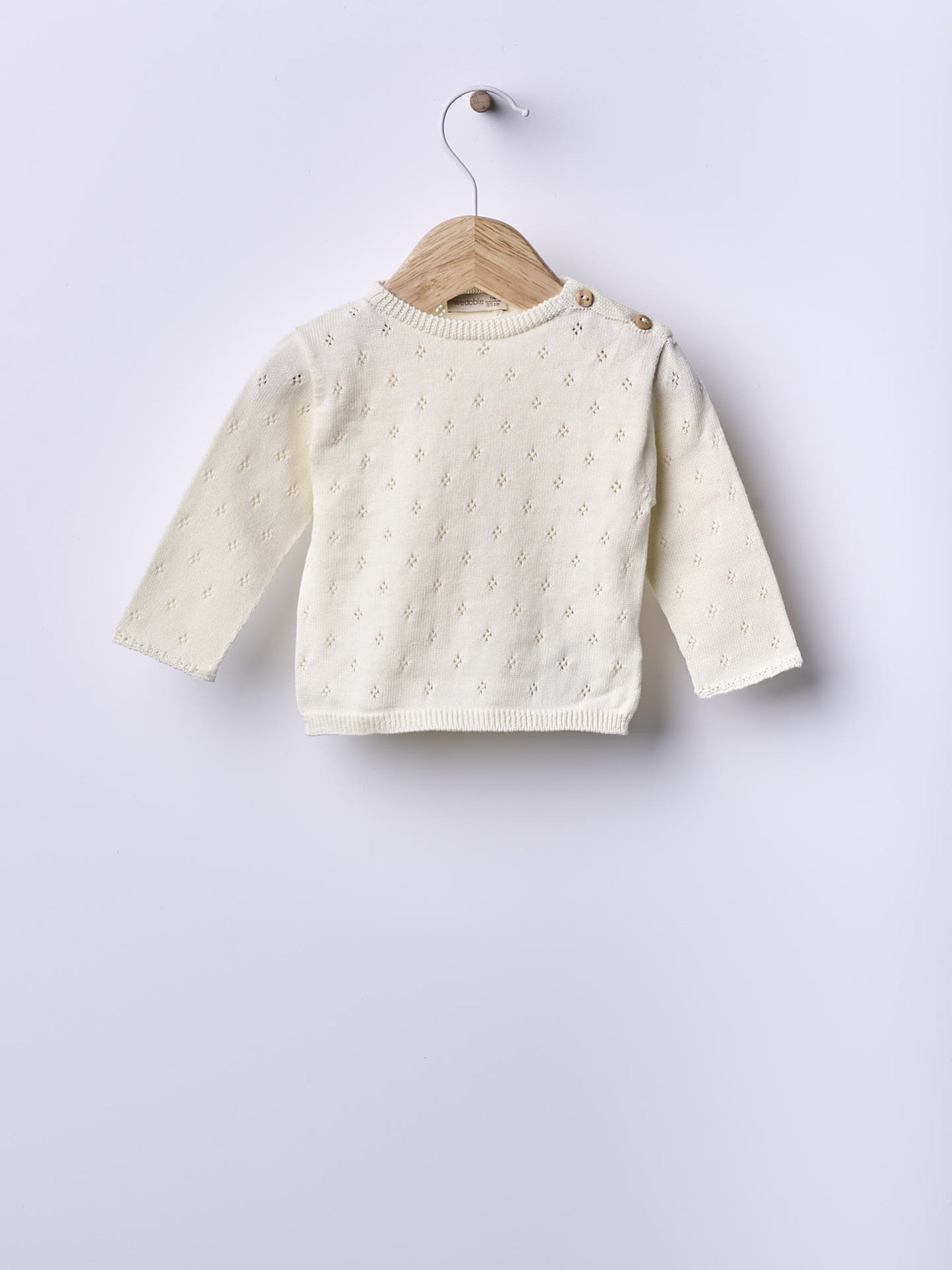 Long-sleeved sweater knitted in organic cotton | BREEZE
