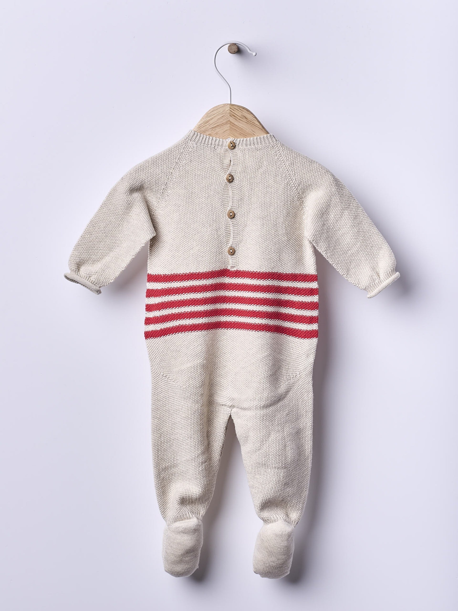 Babygrow knitted in cotton | NAVY CODE Red