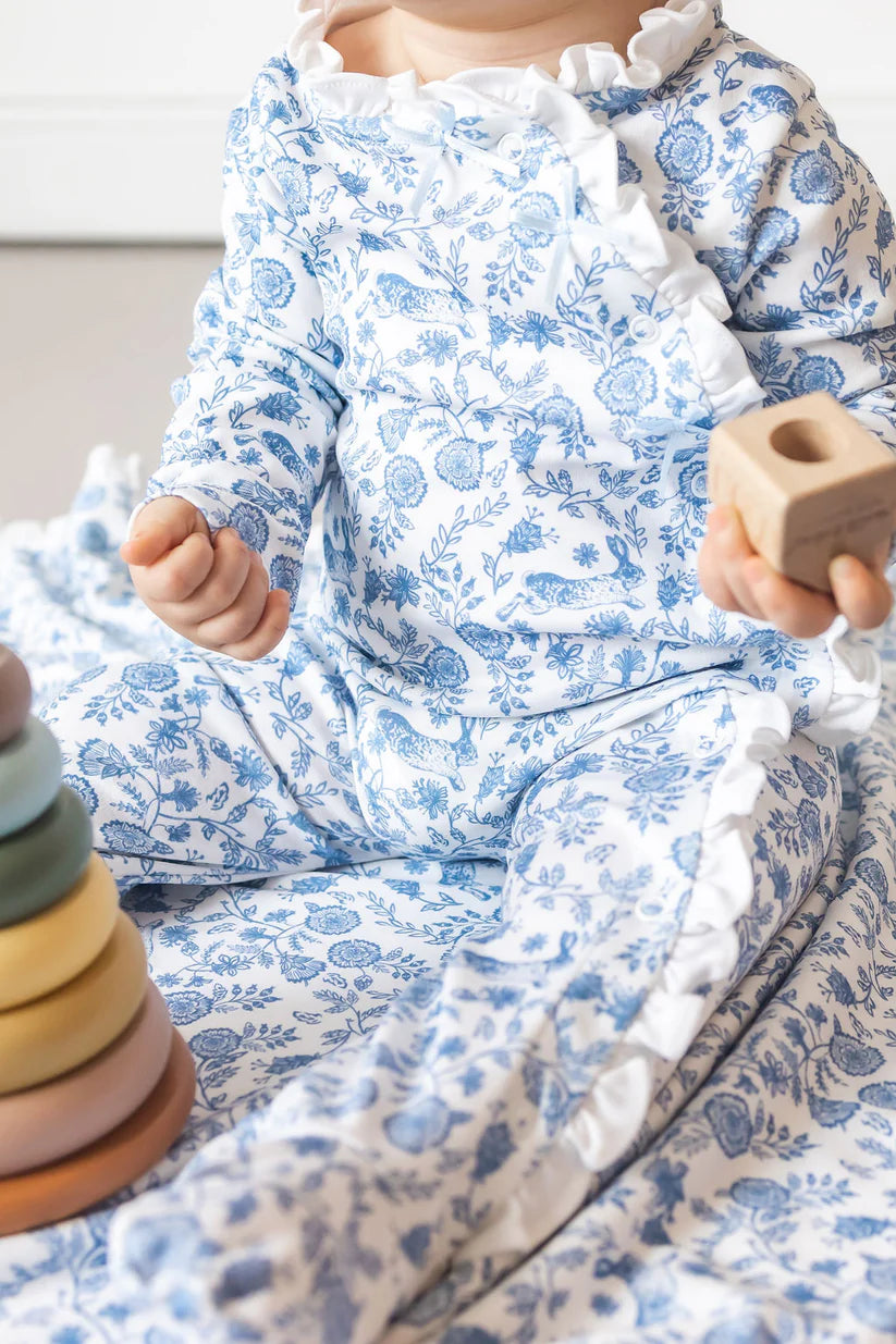 Floral Bunnies Pima Baby Pijama