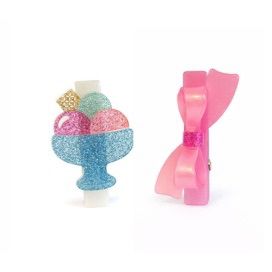 SUM - ICE CREAM SUNDAE & BOW HAIR CLIPS