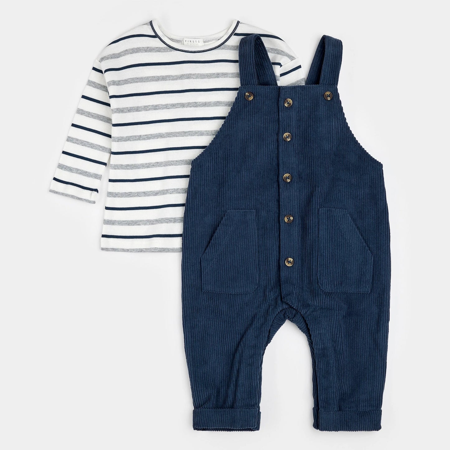 Blueberry Corduroy Overall Set