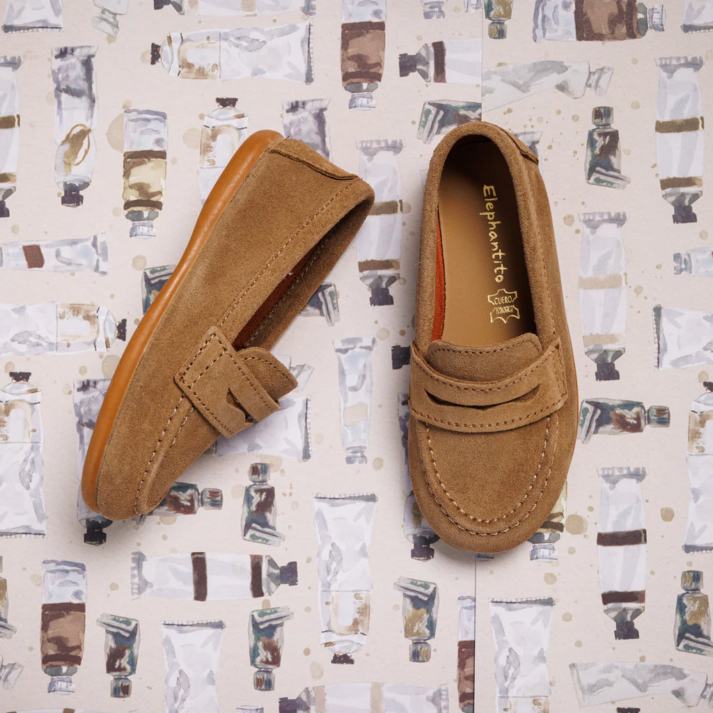 Suede Penny Loafer Toffee Brown