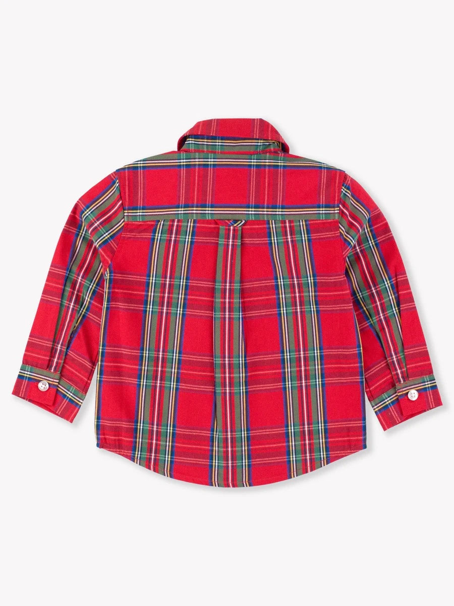 Long Sleeve Button Down Shirt-Tis the season plaid