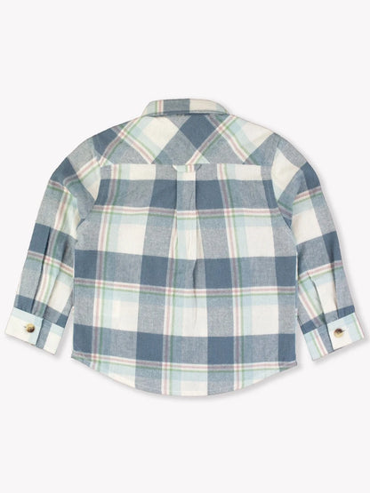 Flannel Long Sleeve Button Down Shirt-Alpine Plaid