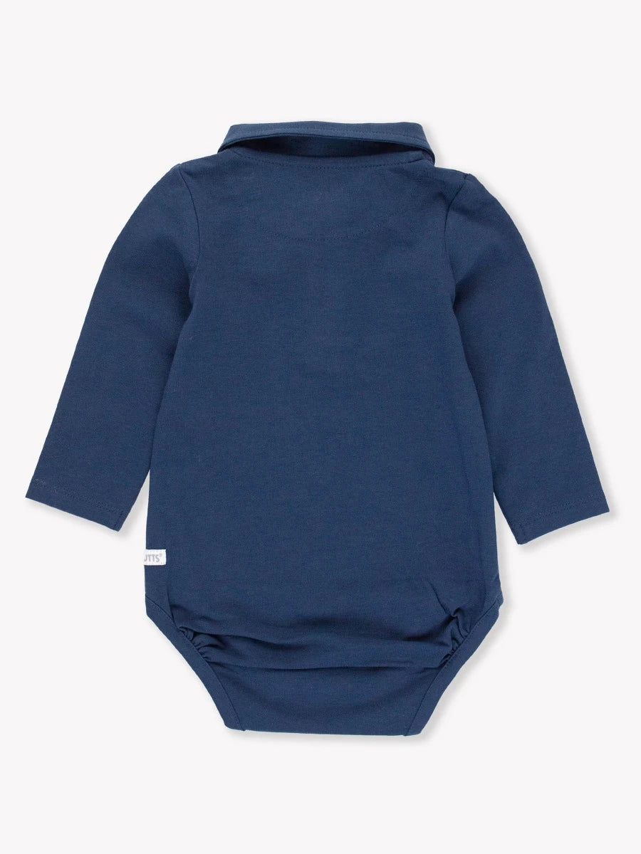 Knit Polo Bodysuit-Dark Navy