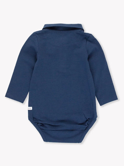 Knit Polo Bodysuit-Dark Navy