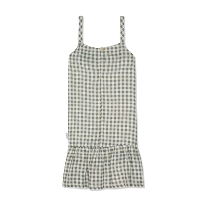 GINGHAM LINEN TANK DRESS