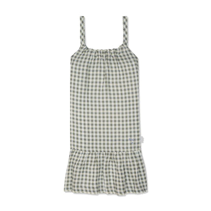 GINGHAM LINEN TANK DRESS