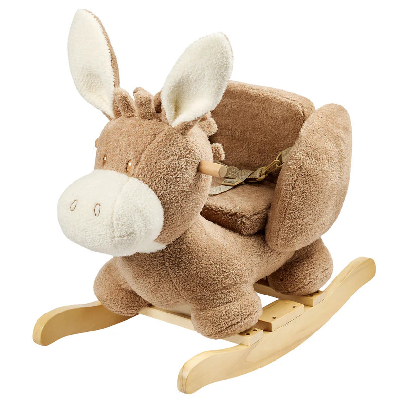 TEDDY Rocking Donkey – Rocking Animal in Teddy Fabric – Beige