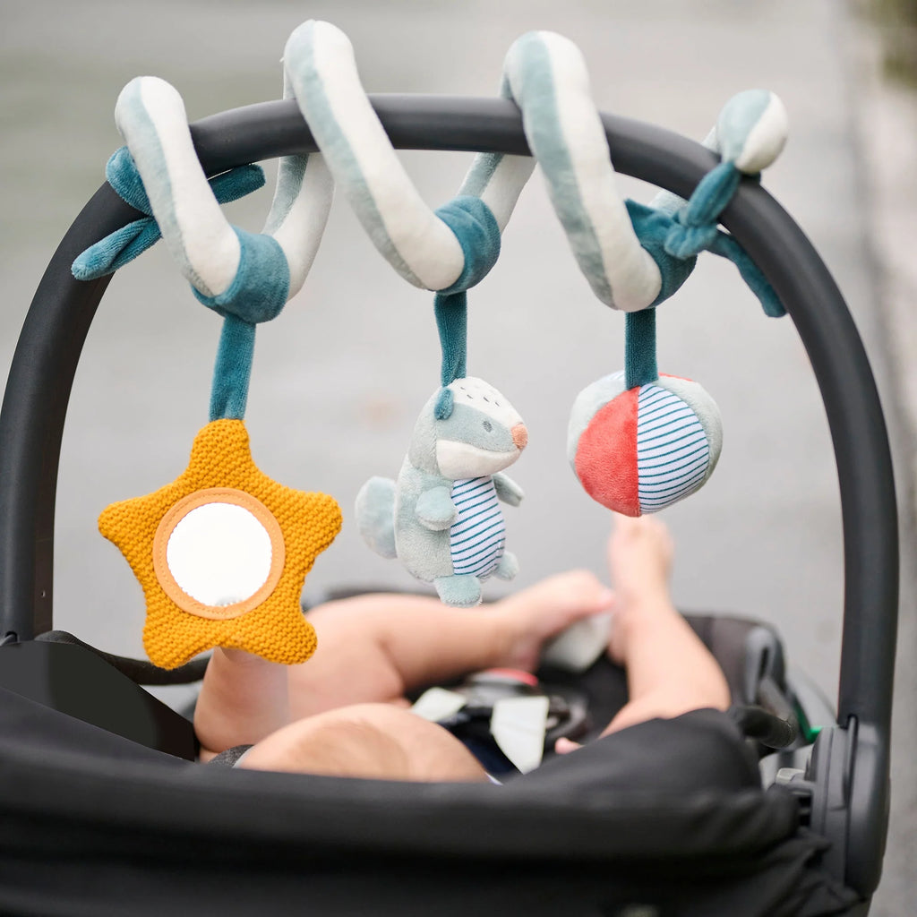 Cot Hanging Toy - Felix & Leo - 27 cm - Dusty blue