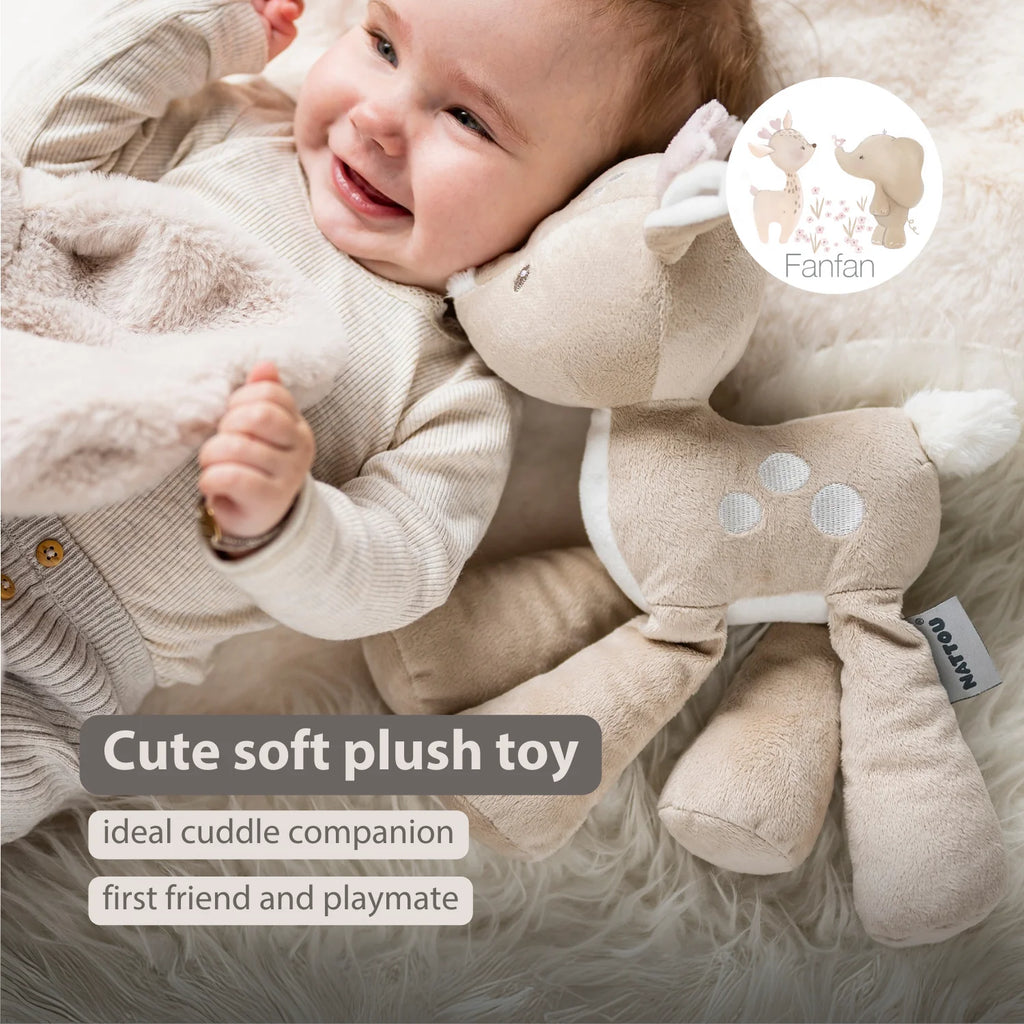 FanFan Plush Deer - 30 cm - Soft Baby Plush - Beige