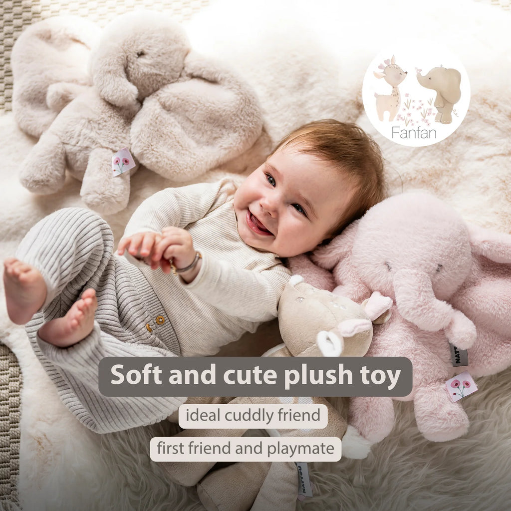 FanFan Cuddle Elephant – 30 cm – Soft Baby Plush – Sand