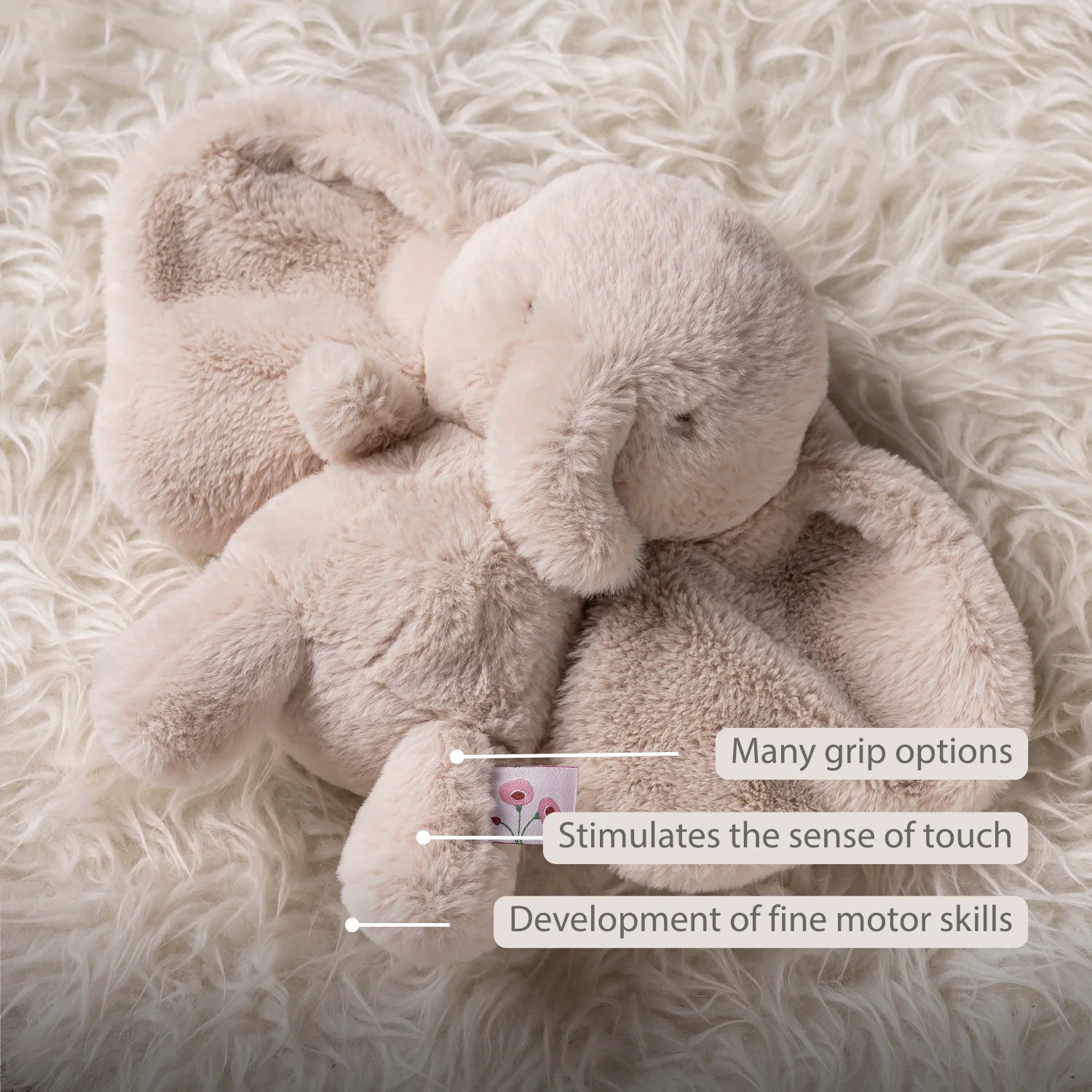 FanFan Cuddle Elephant – 30 cm – Soft Baby Plush – Sand