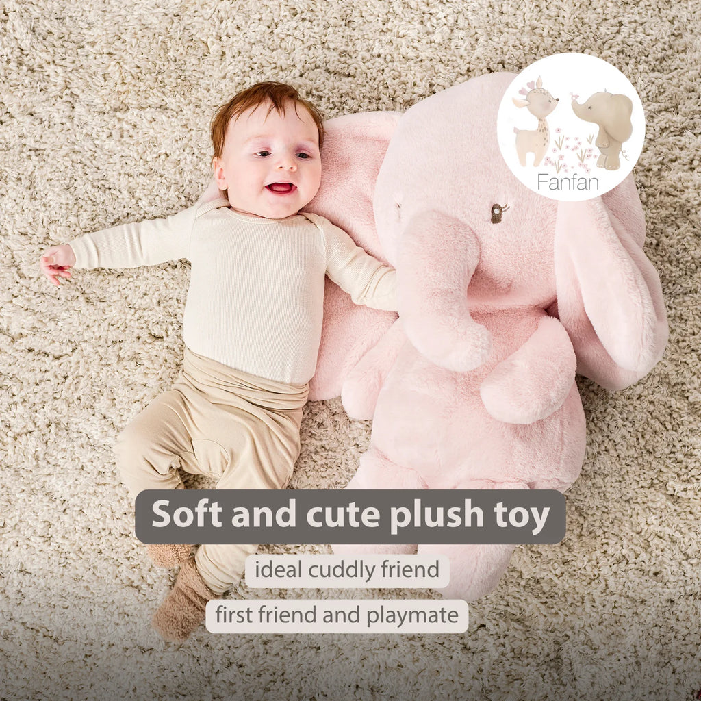 FanFan Maxi Cuddle Elephant – 60 cm – Soft Baby Plush – Pink