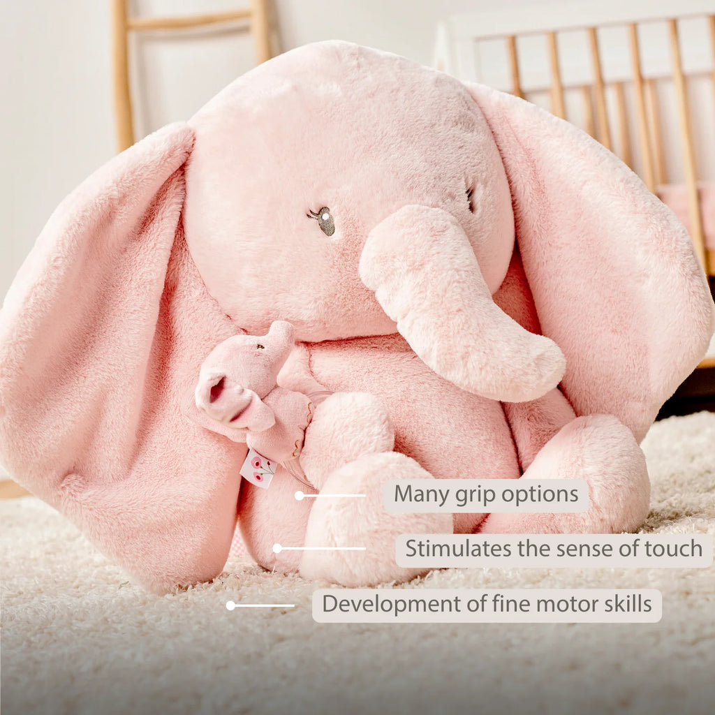 FanFan Maxi Cuddle Elephant – 60 cm – Soft Baby Plush – Pink