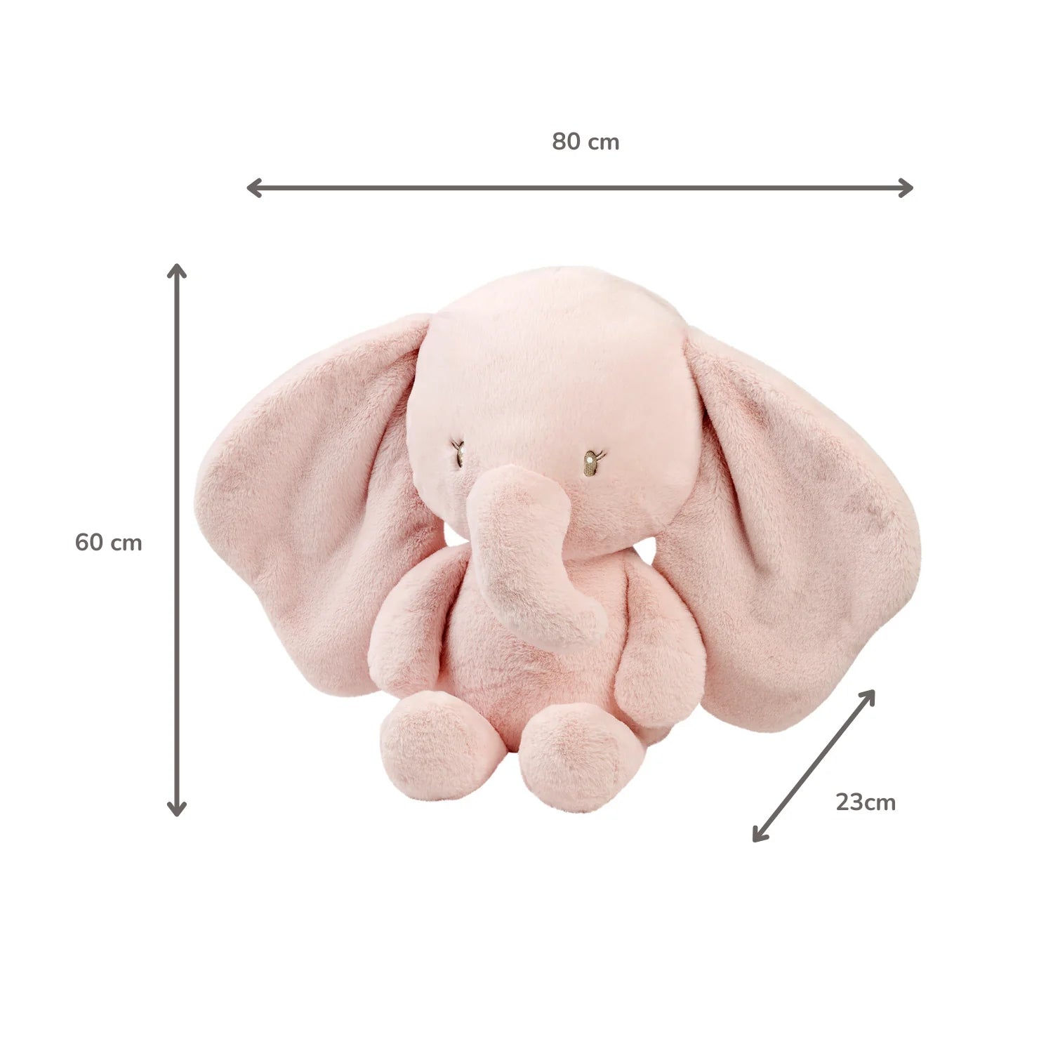 FanFan Maxi Cuddle Elephant – 60 cm – Soft Baby Plush – Pink