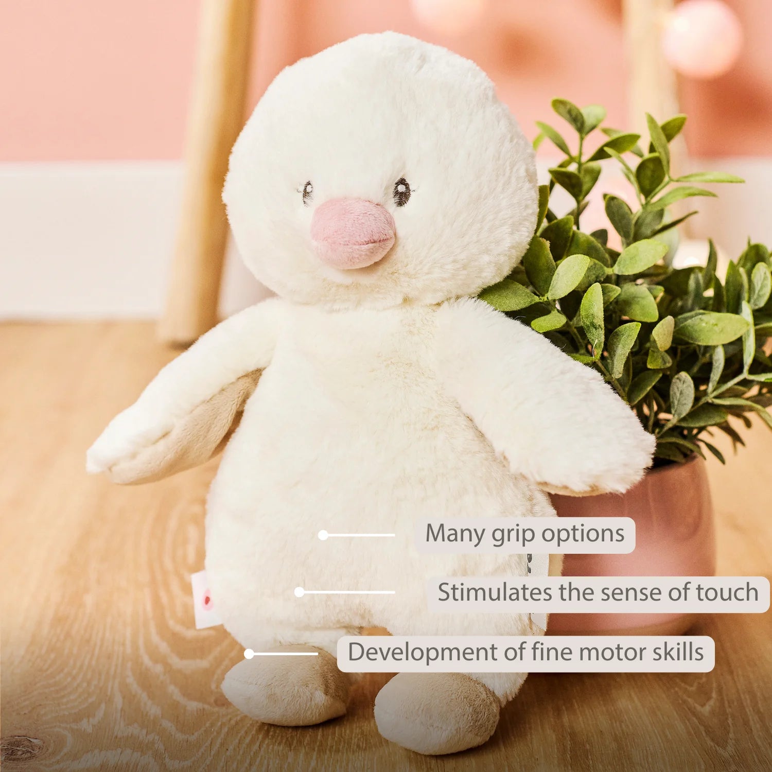 FanFan Cuddle Duck – 30 cm – Soft Baby Plush – Off-White