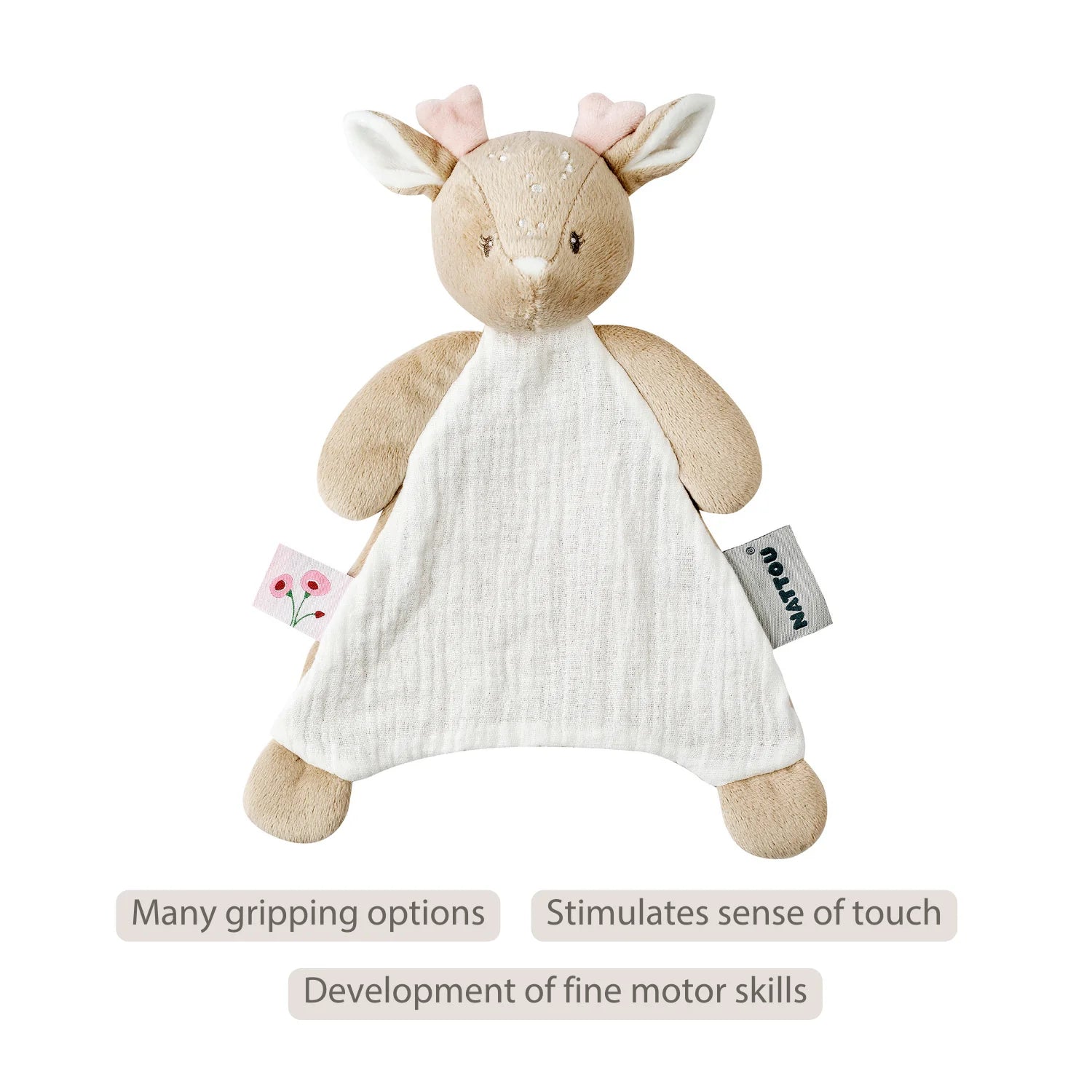 FanFan Baby Comforter - 25 x 20 cm - Deer Doudou - Beige
