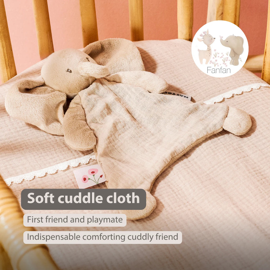 FanFan Baby Comfort Blanket - 25 x 20 cm - Elephant Doudou - Sand