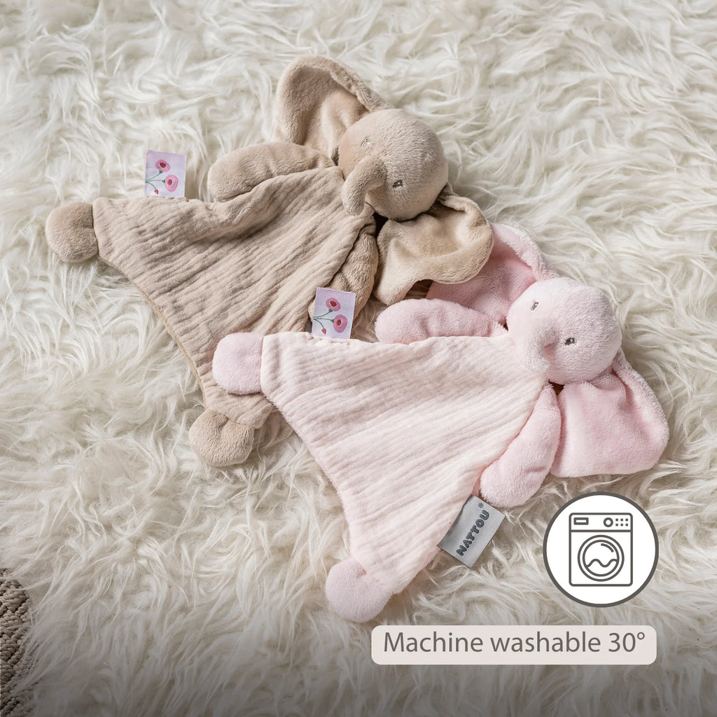 FanFan Baby Comfort Blanket - 25 x 20 cm - Elephant Doudou - Sand