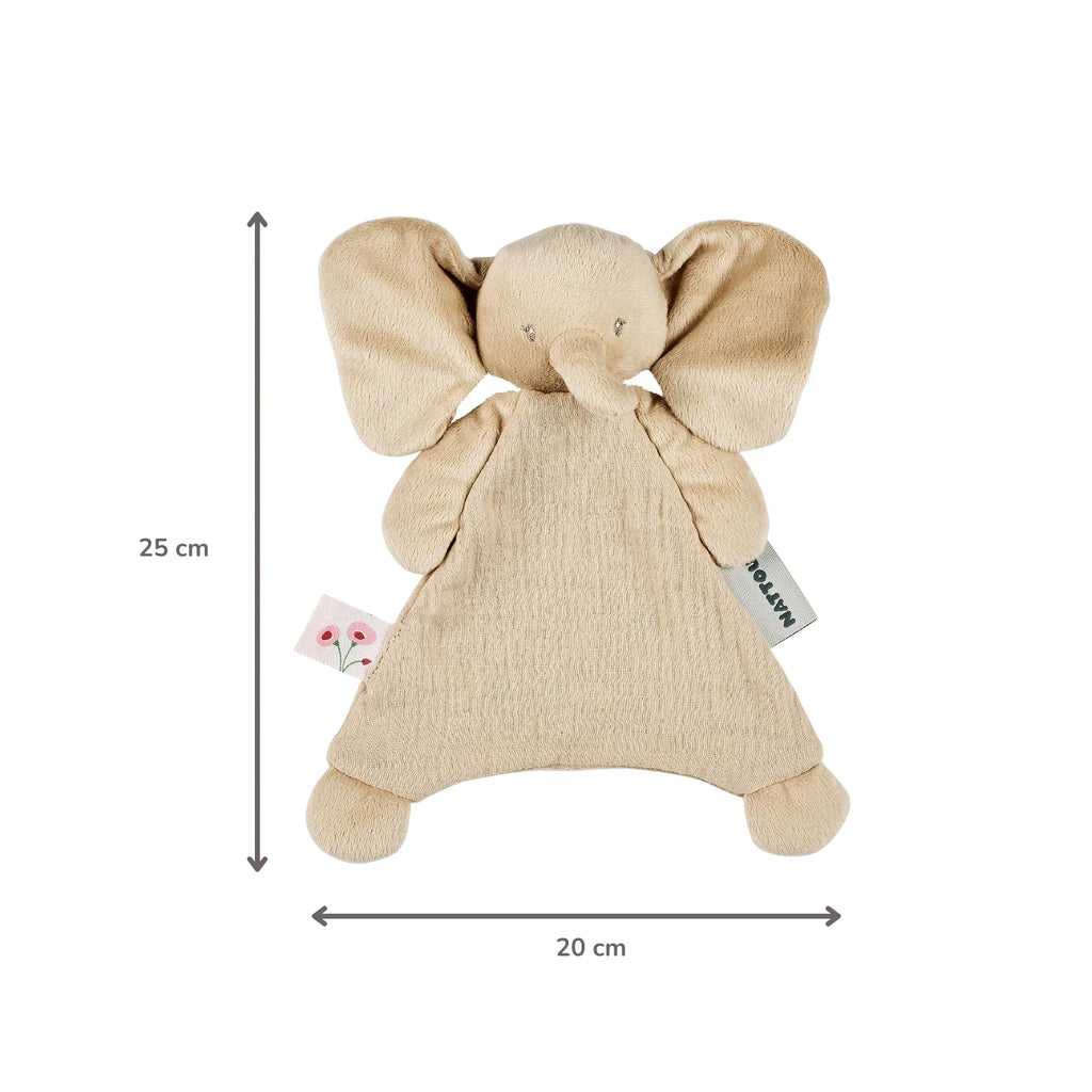 FanFan Baby Comfort Blanket - 25 x 20 cm - Elephant Doudou - Sand