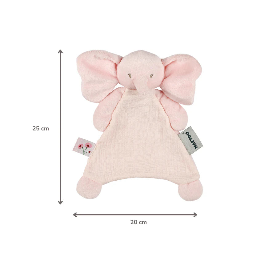 FanFan Baby Comfort Blanket - 25 x 20 cm - Elephant Doudou - Pink