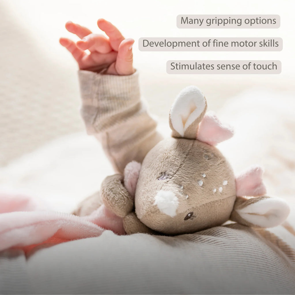 FanFan Baby Cuddle blanket with Cuddle - 27 x 27 cm - Doudou deer - Beige
