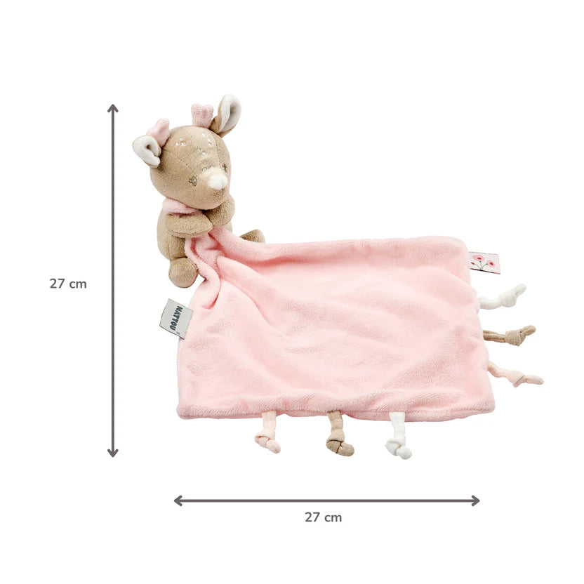 FanFan Baby Cuddle blanket with Cuddle - 27 x 27 cm - Doudou deer - Beige