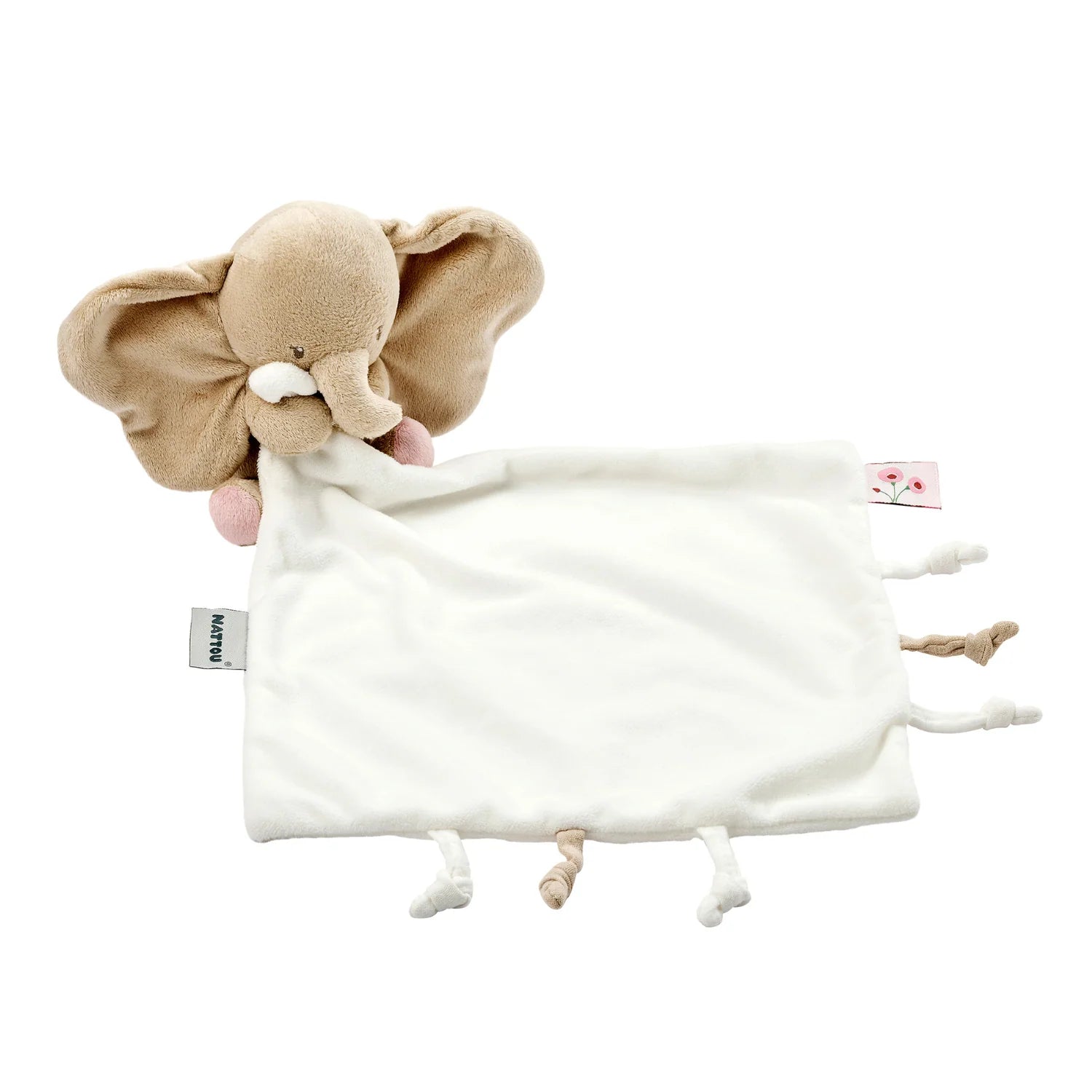 FanFan Baby Stuffed Cloth with Cuddle - 27 x 27 cm - Doudou Elephant - Off White