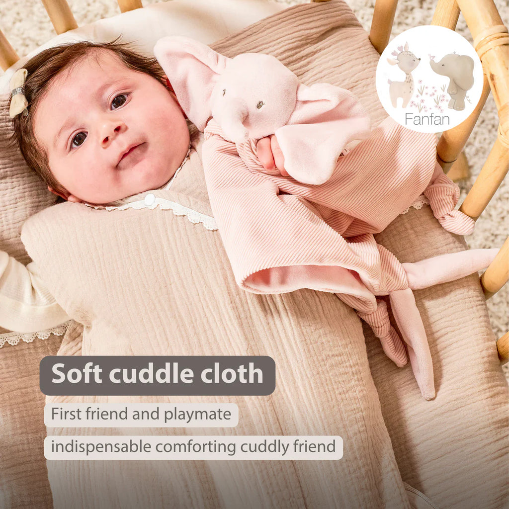 FanFan Baby Cuddle blanket - 65 x 40 cm - Doudou Elephant - Pink