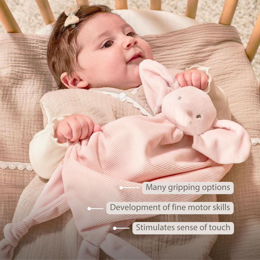 FanFan Baby Cuddle blanket - 65 x 40 cm - Doudou Elephant - Pink