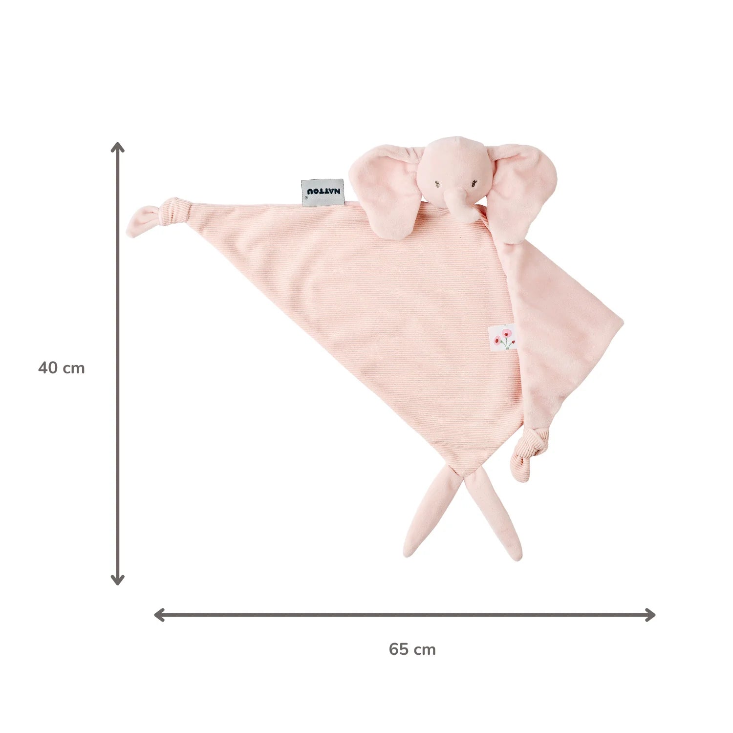 FanFan Baby Cuddle blanket - 65 x 40 cm - Doudou Elephant - Pink
