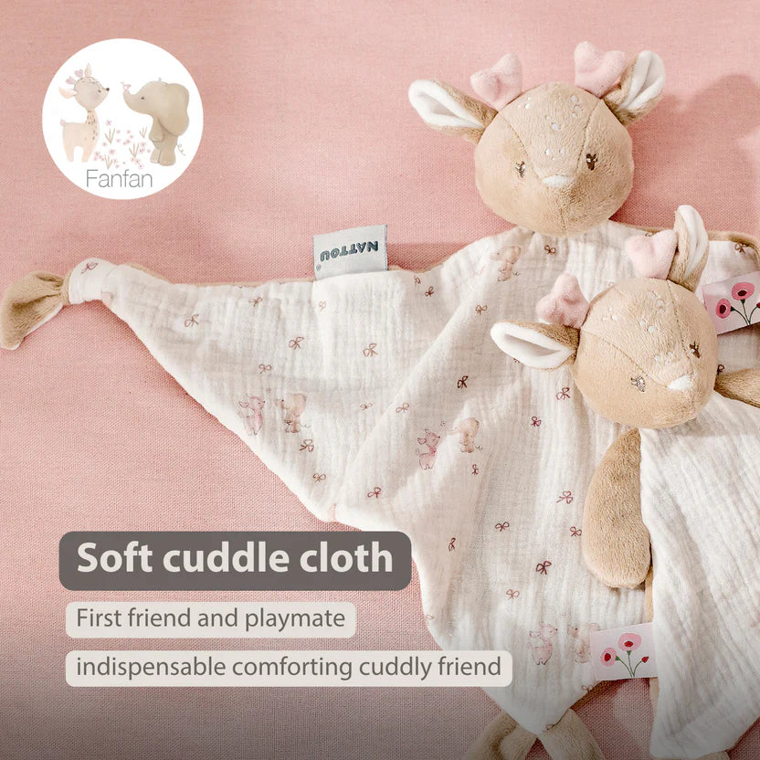 FanFan Baby Cuddle blanket - 65 x 40 cm - Doudou deer - Pink