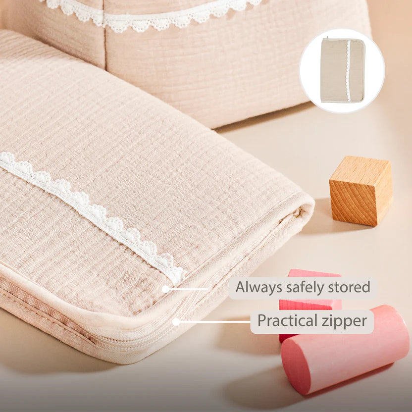 FanFan Health Book Cover – With Zipper – Protective Cover Baby Documents – Beige