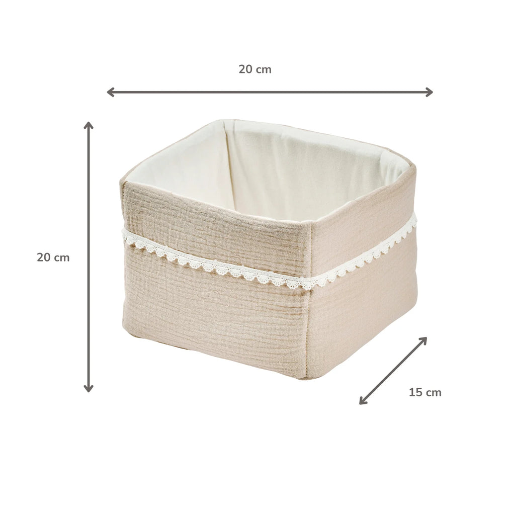 Care Basket Sand 20x20 cm – Baby Storage Basket – Tetra Cotton