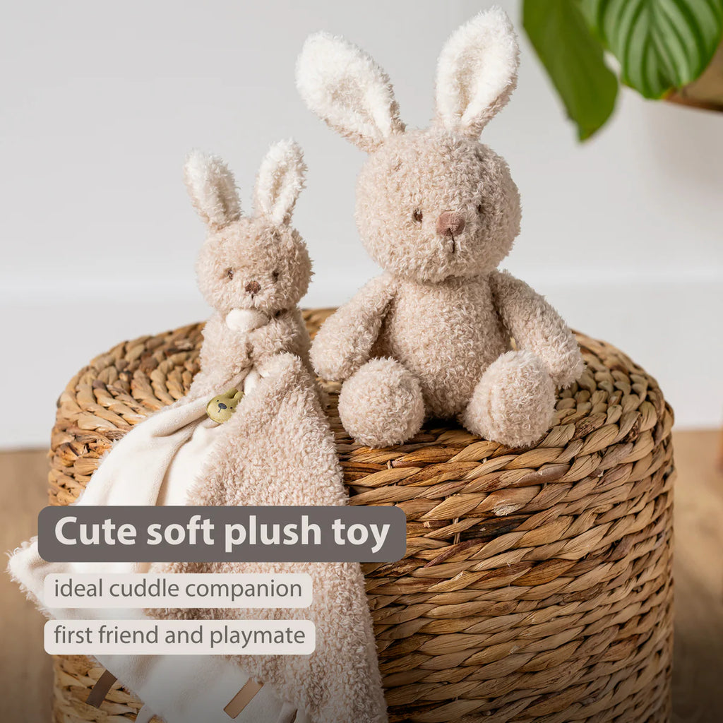 TEDDY Baby Plush Bunny – 25 cm – Soft Baby Cuddle Toy – Beige