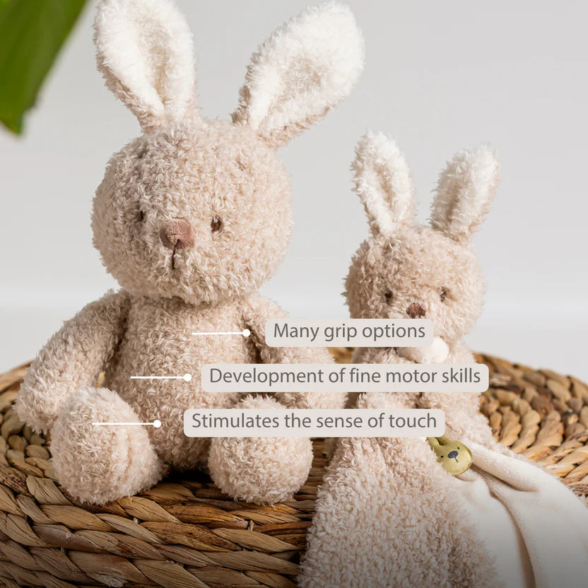 TEDDY Baby Plush Bunny – 25 cm – Soft Baby Cuddle Toy – Beige