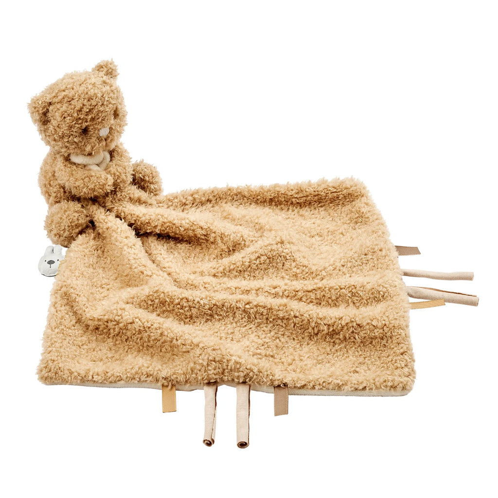 TEDDY Baby Comfort Blanket with Cuddle Toy – 27 x 27 cm – Doudou Bear – Beige
