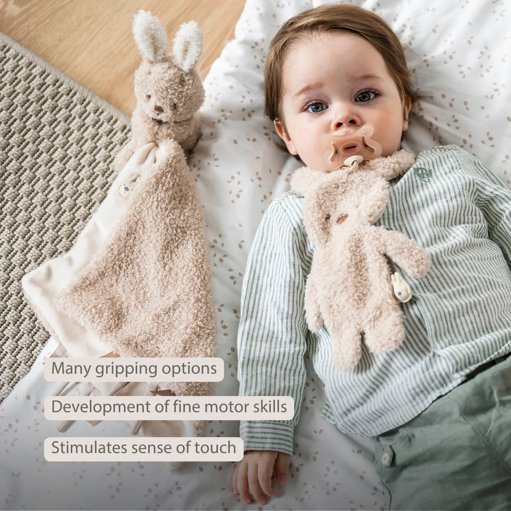 TEDDY Baby Pacifier Cloth – 26 cm – Bunny Doudou as Pacifier Holder – Ecru
