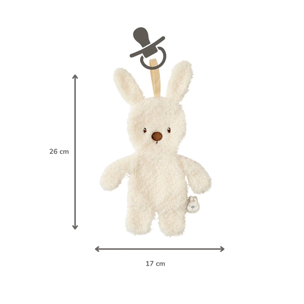 TEDDY Baby Pacifier Cloth – 26 cm – Bunny Doudou as Pacifier Holder – Ecru